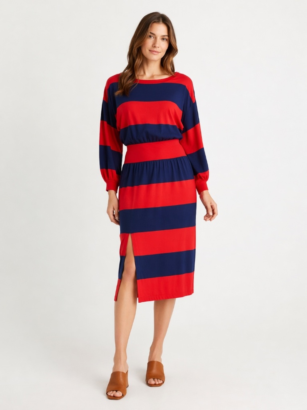 NWT FREE PEOPLE On My Mind Sweater Dress Stripe Dolman Sz M